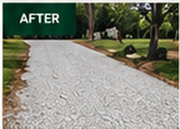 Rebuilt gravel driveway after repair